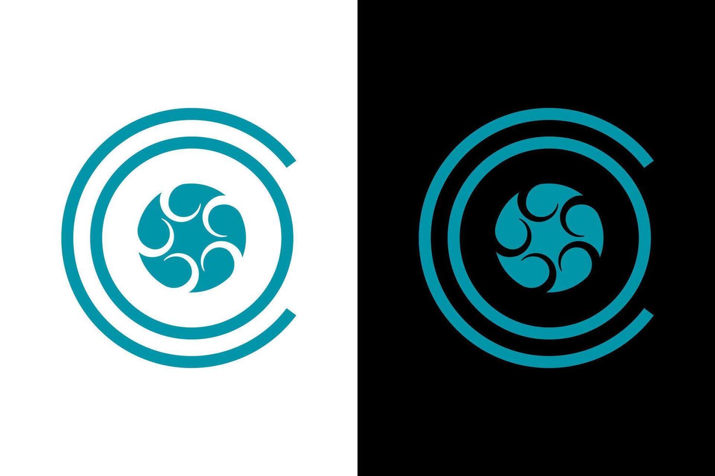 Modern Teal Circular Abstract Logo Design vector