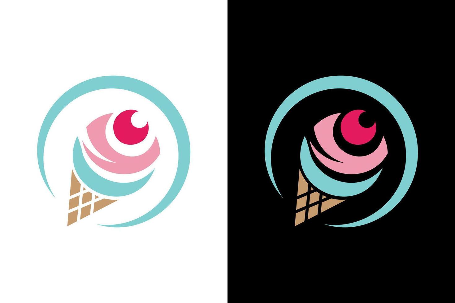 Stylized Ice Cream Cone Logo vector