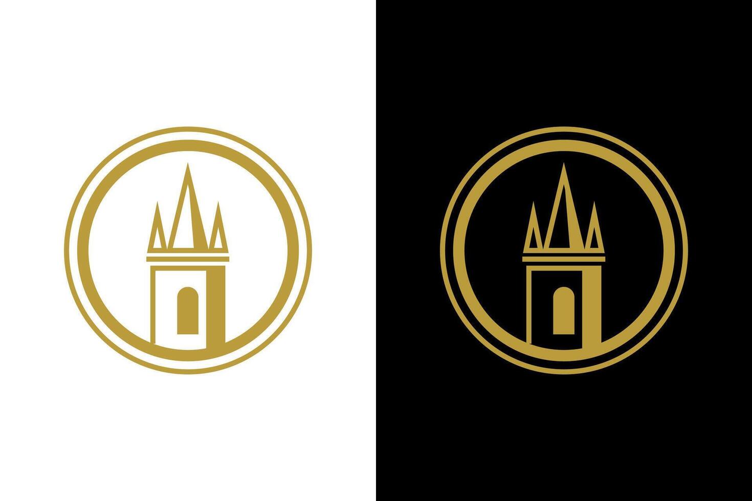 Golden Tower Logo Design Template vector