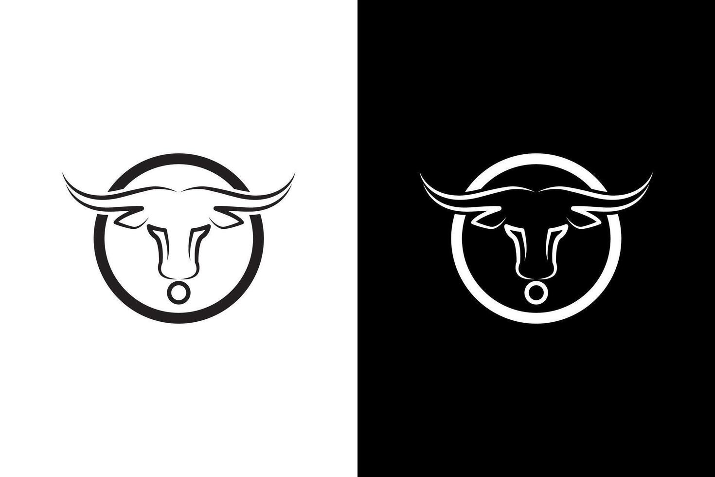 Minimalist Bull Emblem Illustration Design vector
