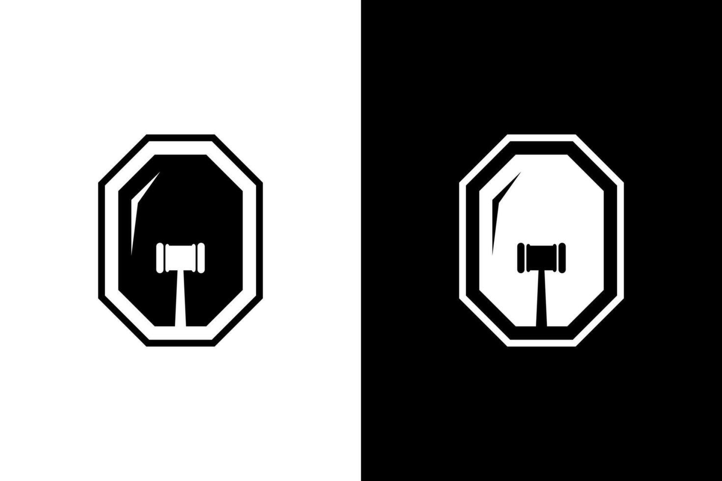 Gavel Icon Inside Octagon Shape vector