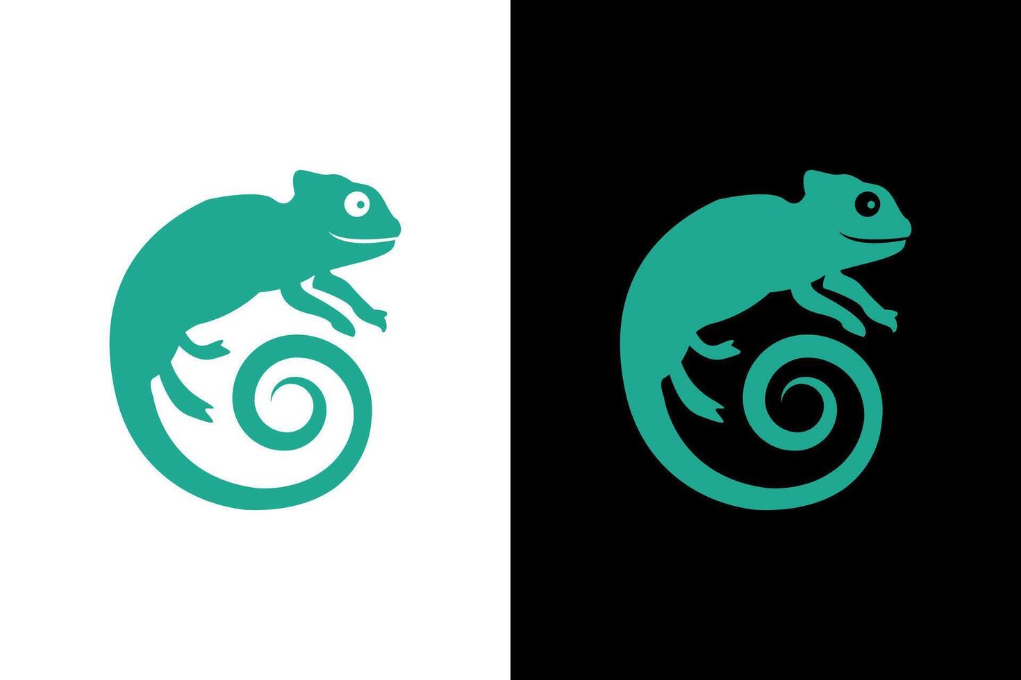 Minimalist Chameleon Logo Design Element vector