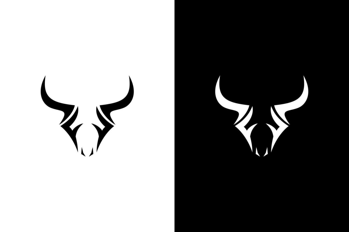 Abstract Bull Head Minimalist Illustration vector