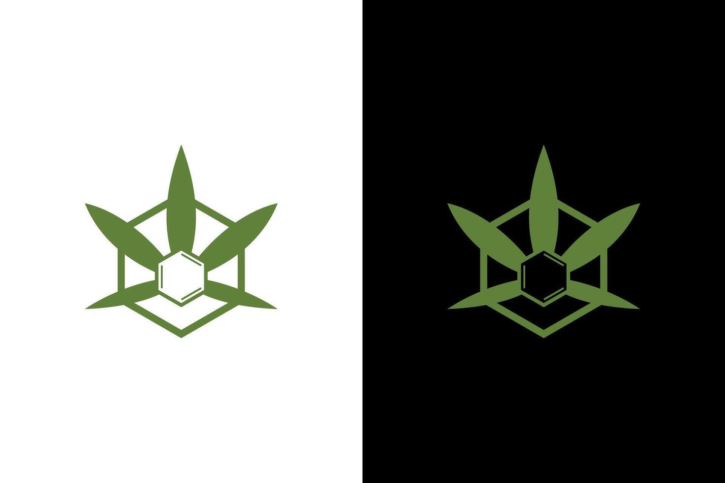Geometric Cannabis Leaf Abstract Logo Design vector