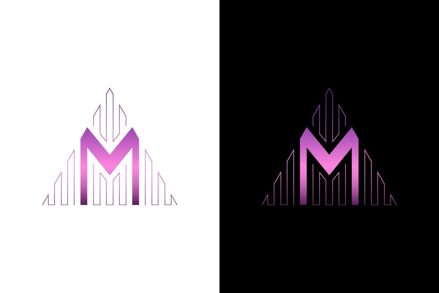 Modern Letter M Architectural Logo Design vector