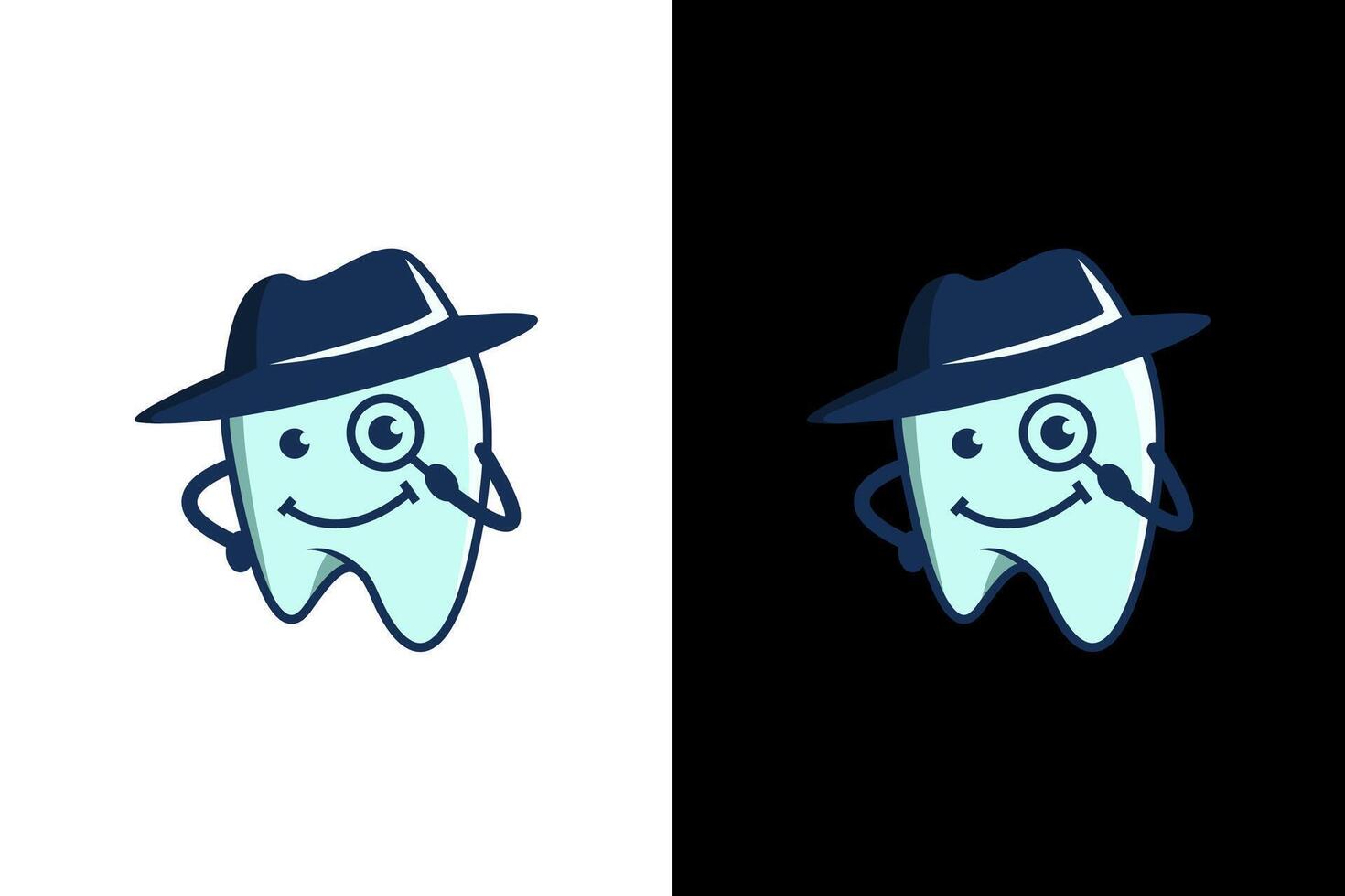 Dental Detective Tooth Logo Design Concept vector