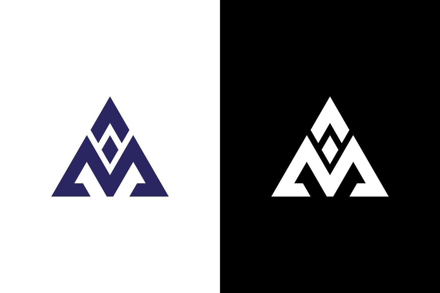 Geometric Logo Design with Triangle and M vector
