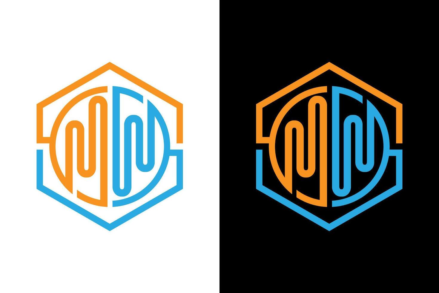 Modern Abstract Hexagon Signal Logo Design vector