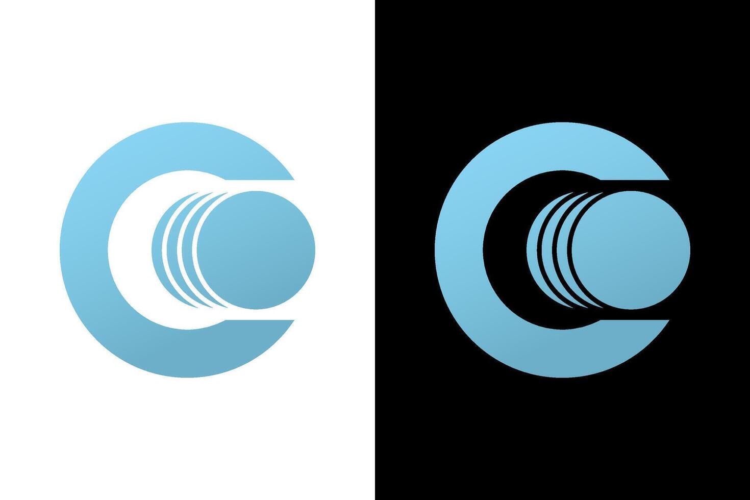 Minimalist Blue Circle Overlap Logo Design vector