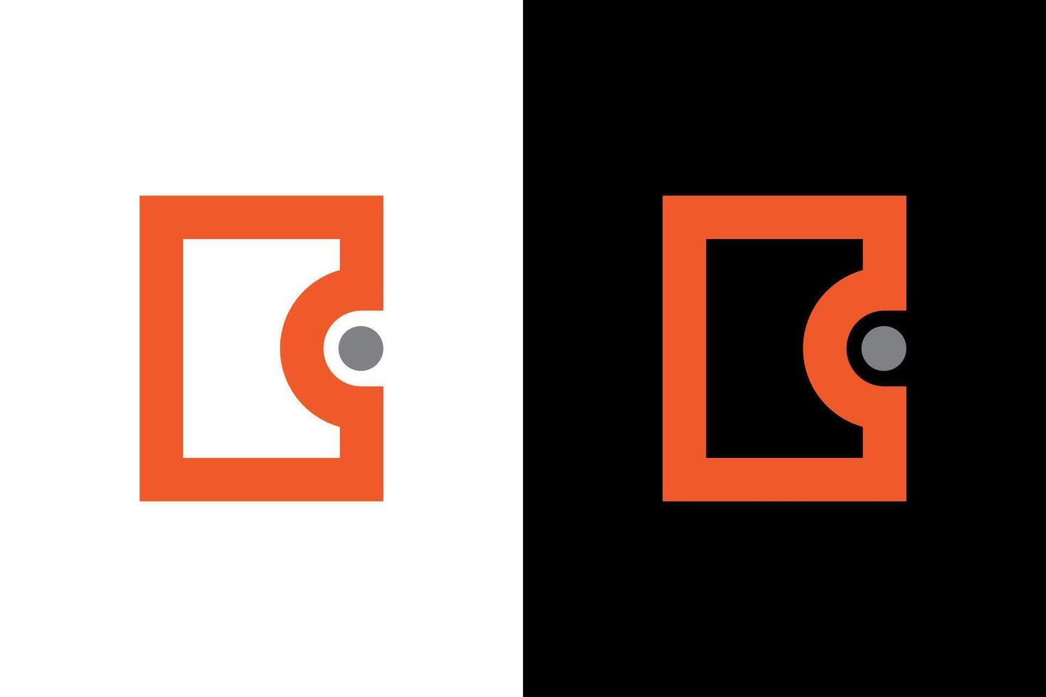 Modern Abstract Orange and Gray Logo vector