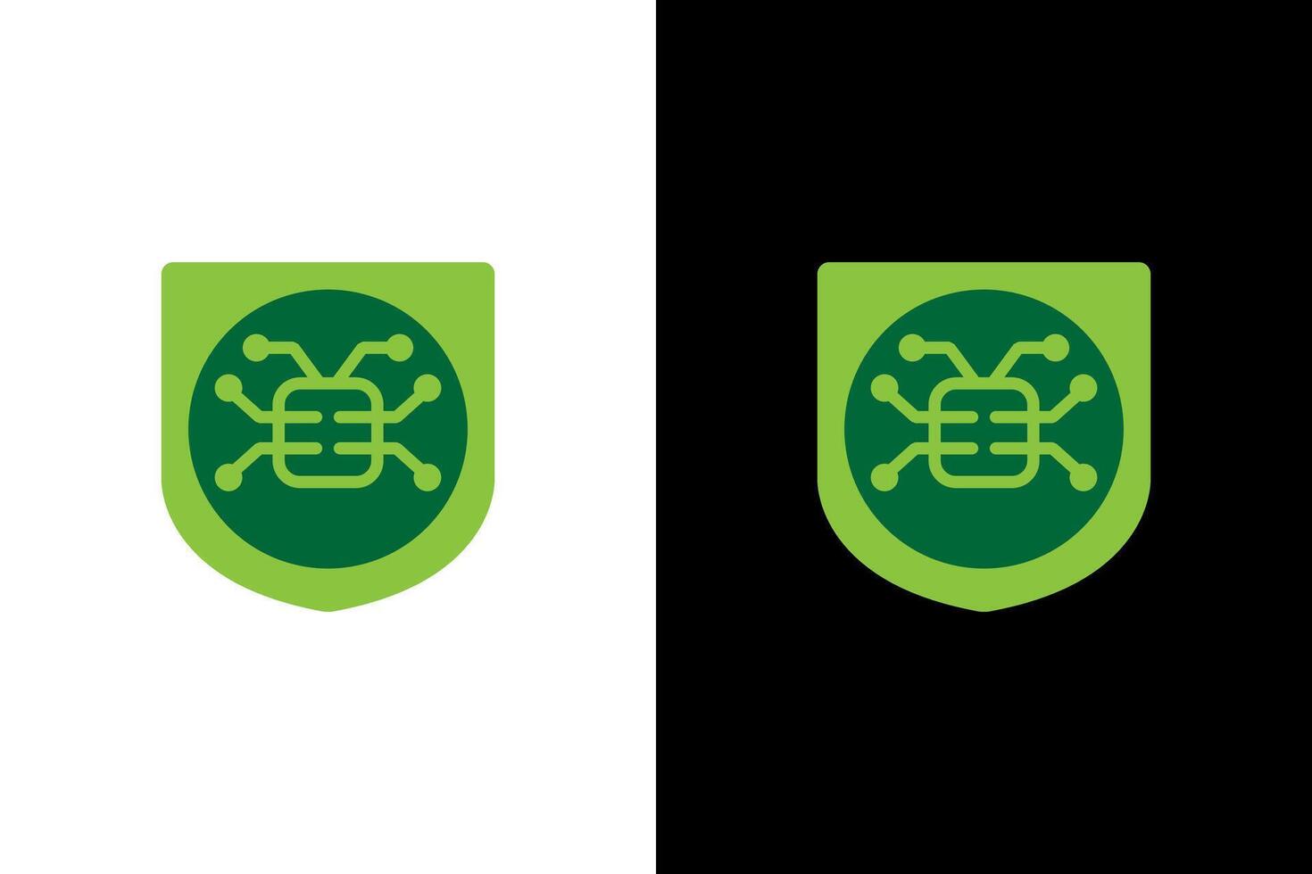 Green Shield Cyber Technology Security Icon vector