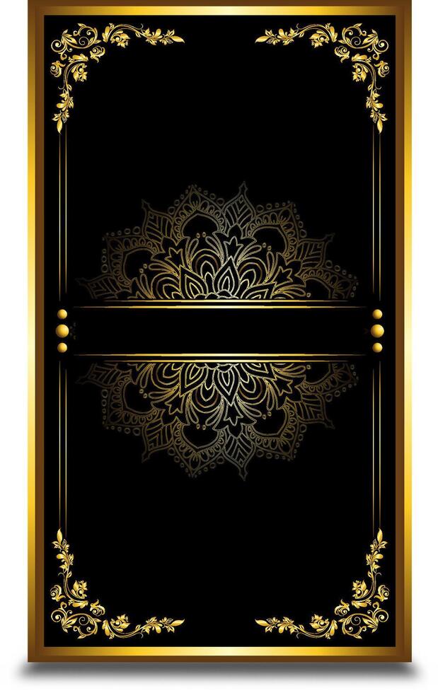 luxury gold wedding invitation card design vector