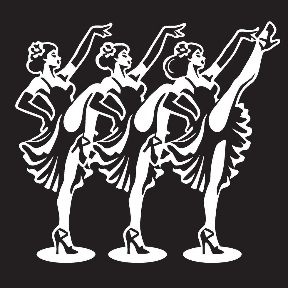 Cancan Dancer Silhouette. vector