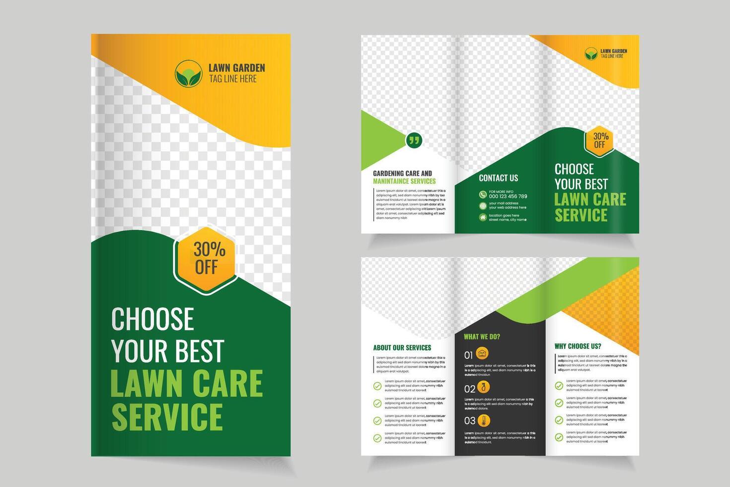 Brochure for lawn care service promotion vector