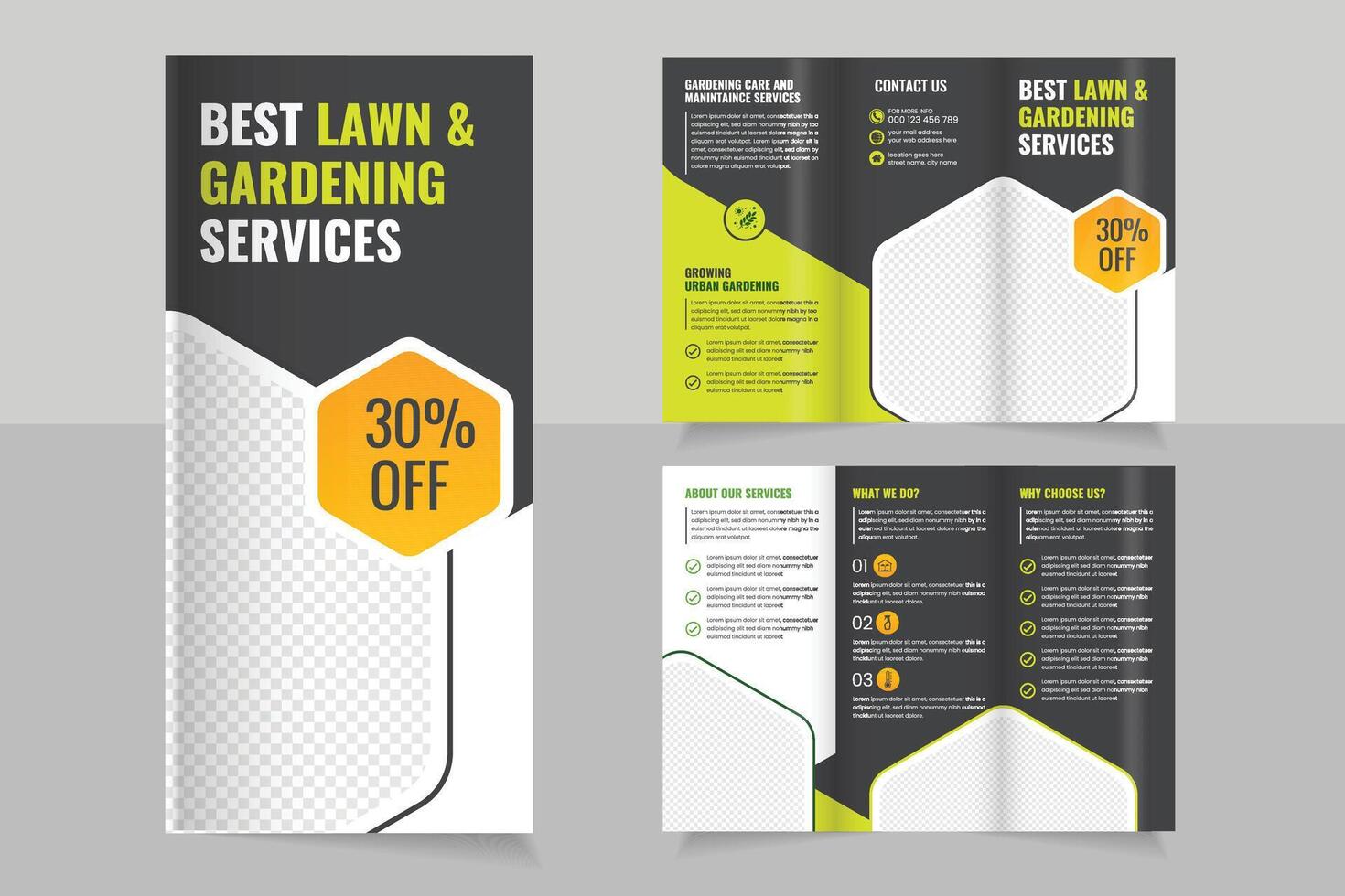 Promotional flyer for gardening services vector