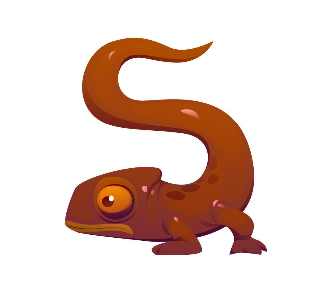 Cartoon Mexican font chameleon number 5 five vector
