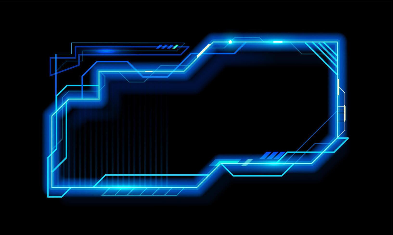 HUD game neon frame for asset or interface overlay vector
