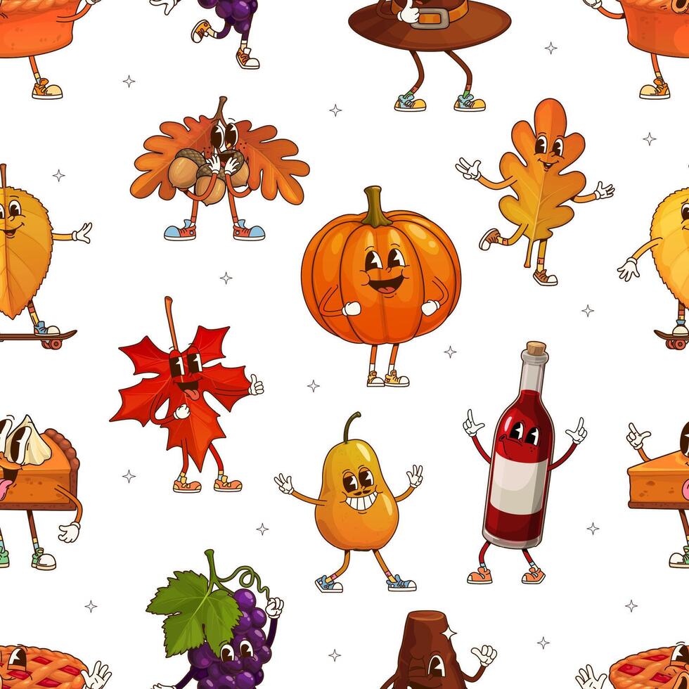 Colorful cartoon fruits and vegetables characters vector