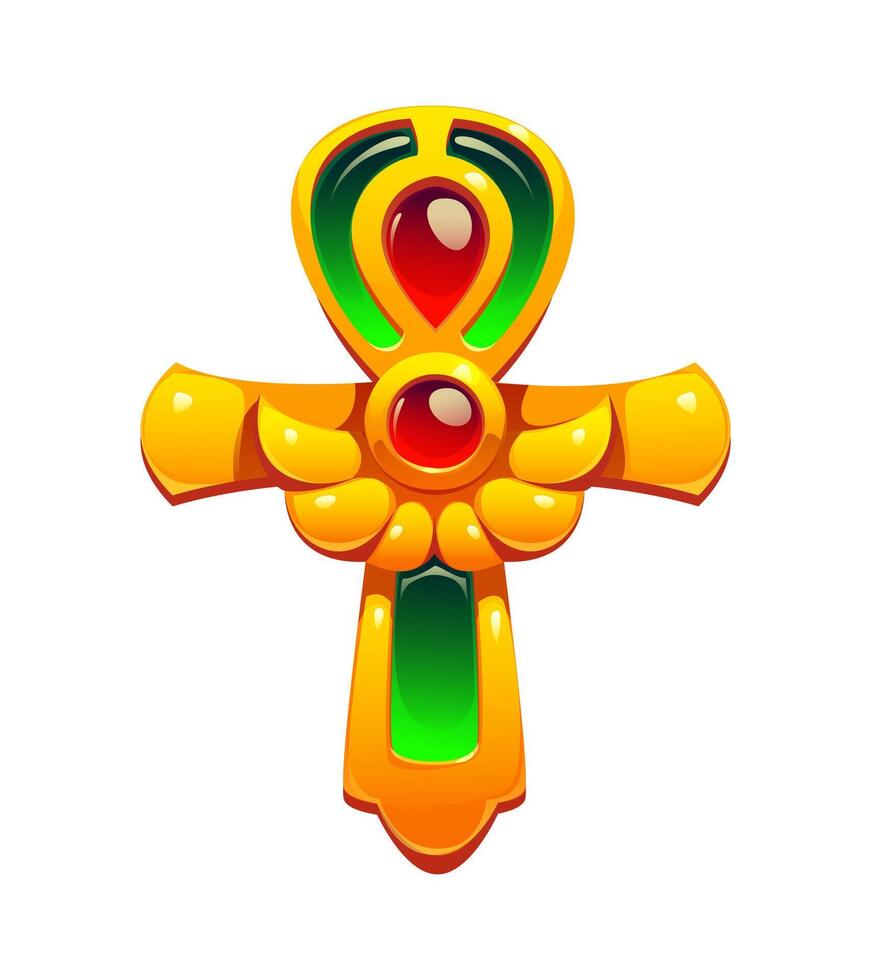 Colorful Egyptian ankh symbol illustration vector