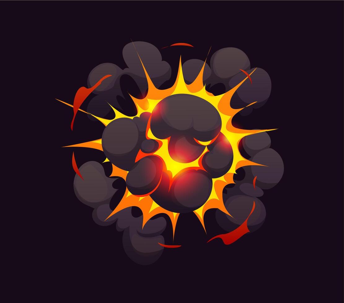 Bomb explosion blast effect for cartoon comic boom vector