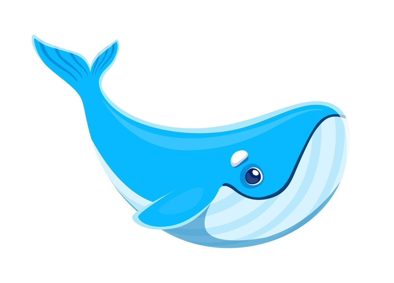 Cartoon whale character, underwater animal of sea vector