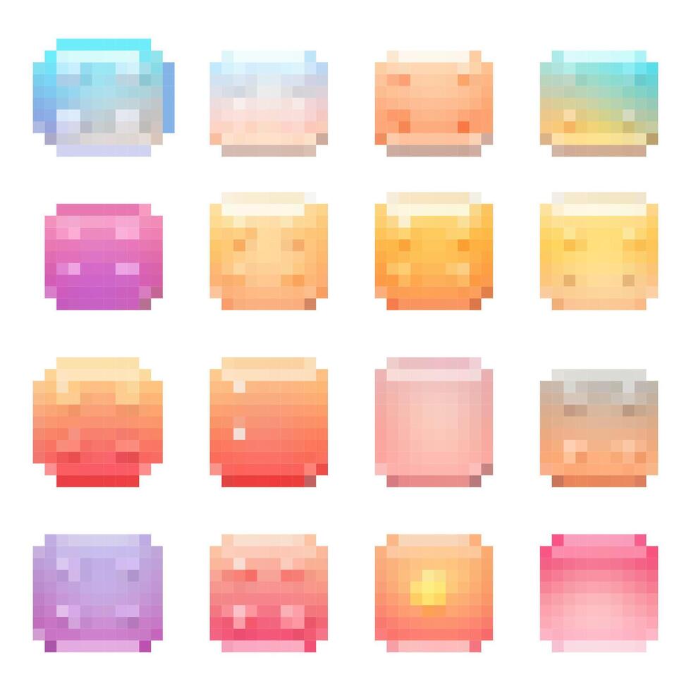 Colorful blocks displaying various gradients and textures arranged in a grid pattern for design and artistic use vector