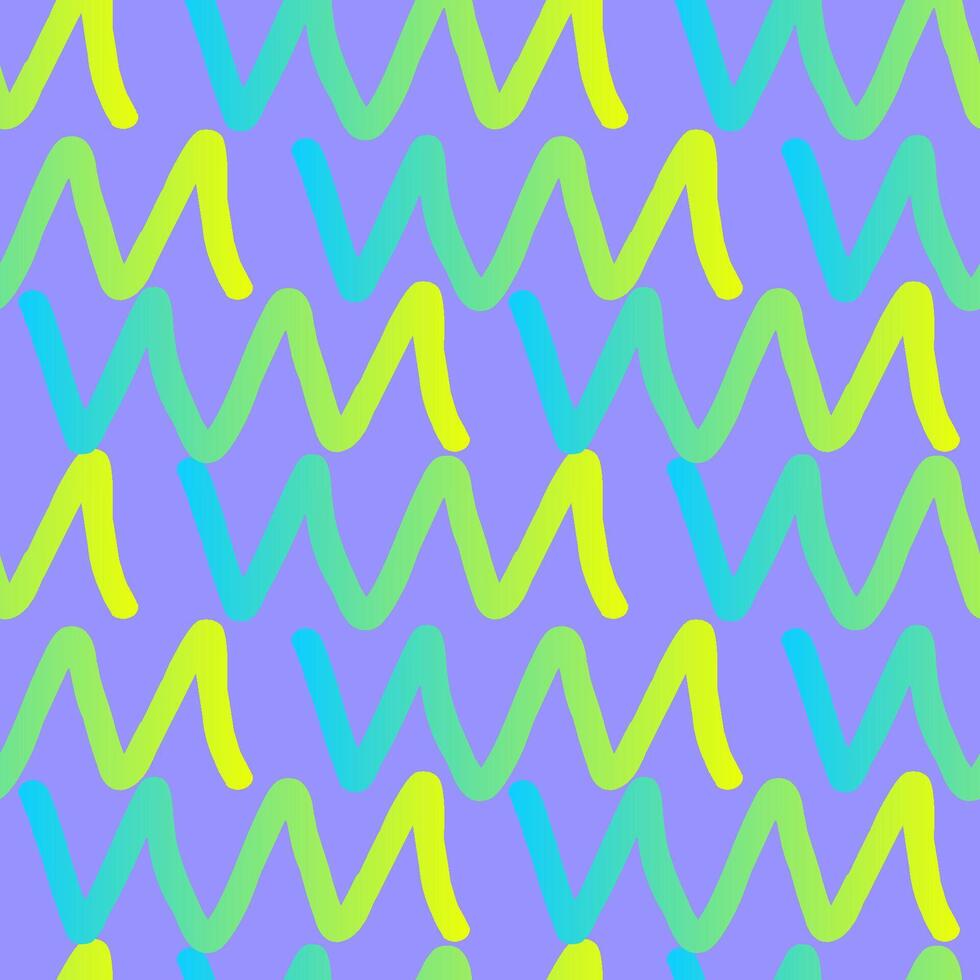 Vibrant and playful pattern featuring wavy lines in striking colors and a colorful background. vector