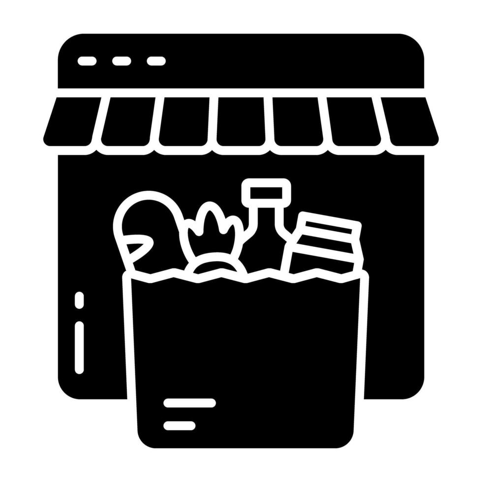 Trendy designs icon of online grocery vector