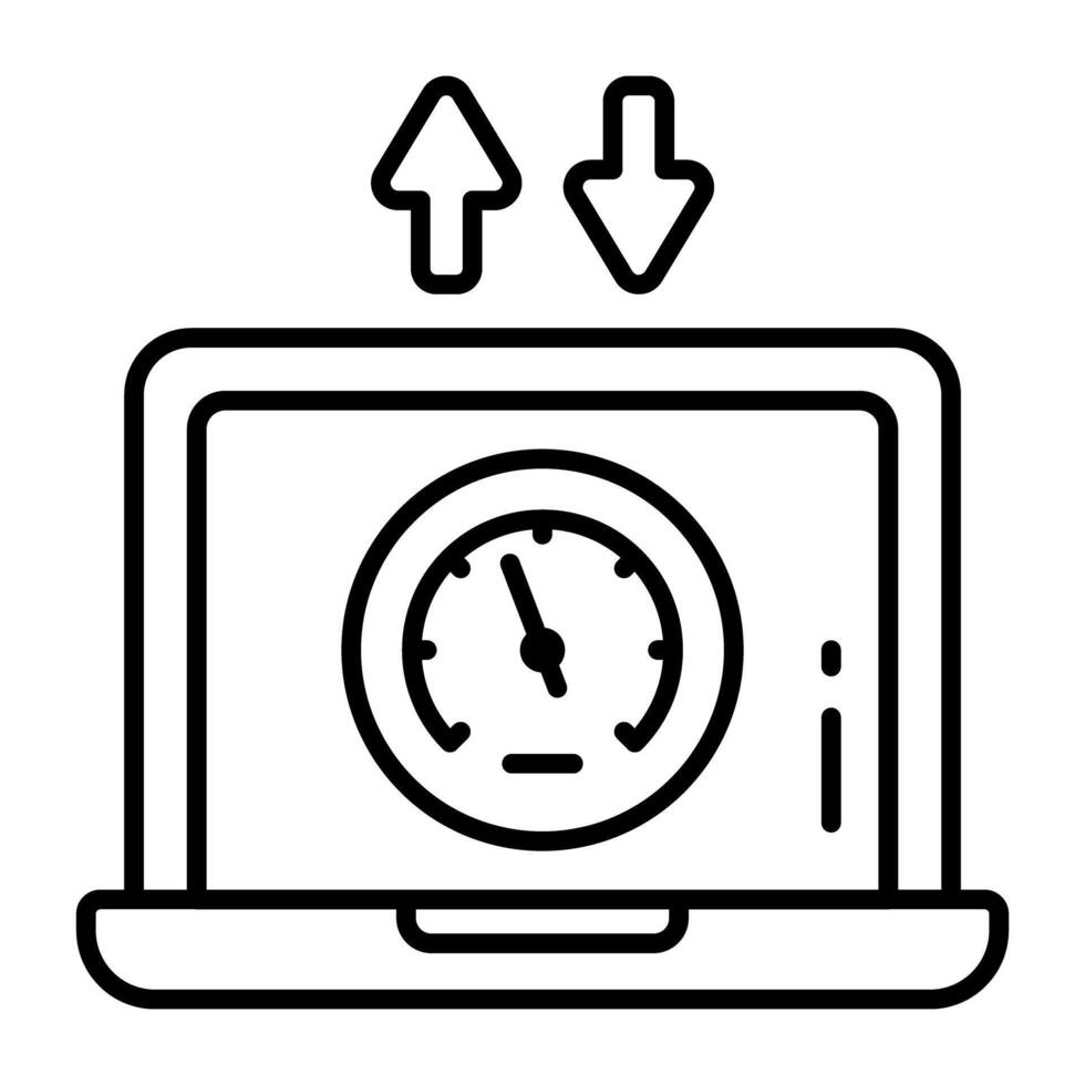 A premium download icon of laptop history vector