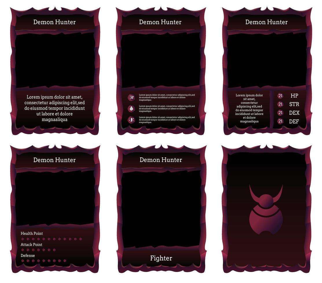 game card border template with ancient dragon scales theme and dark red color. for trading cards, cards in games vector
