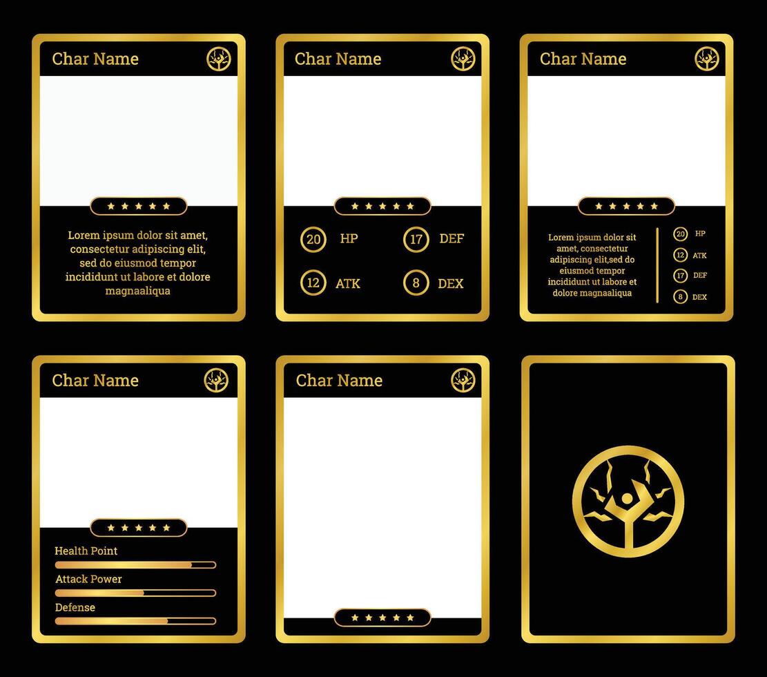 trading game template with simple concept and luxurious gold and black color theme vector