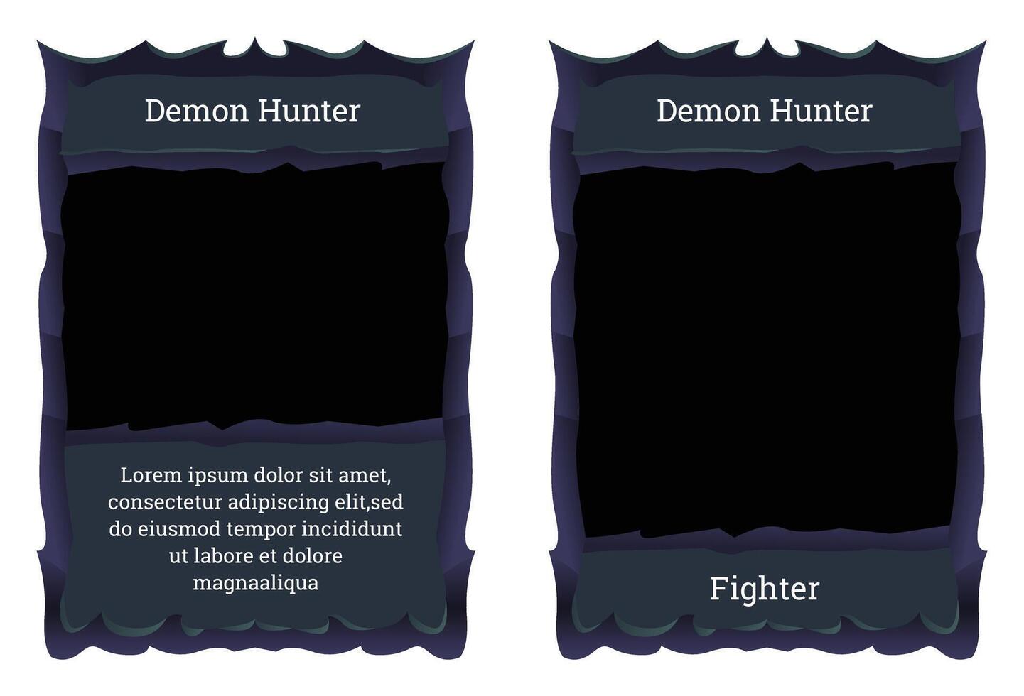 game card border template with ancient dragon scales theme and dark blue color. for trading cards, cards in games vector