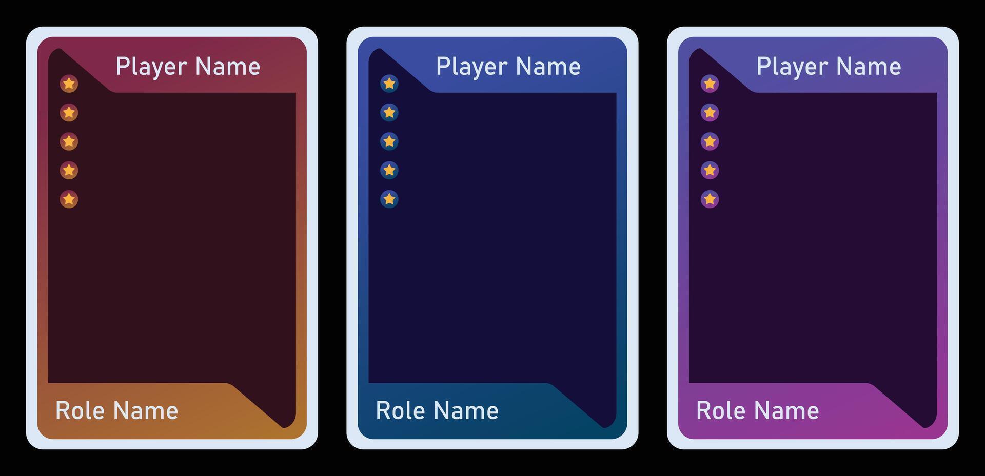 complete design card game template and two color blend. for card template, playing cards and game design. for tcg, player card, etc. vector