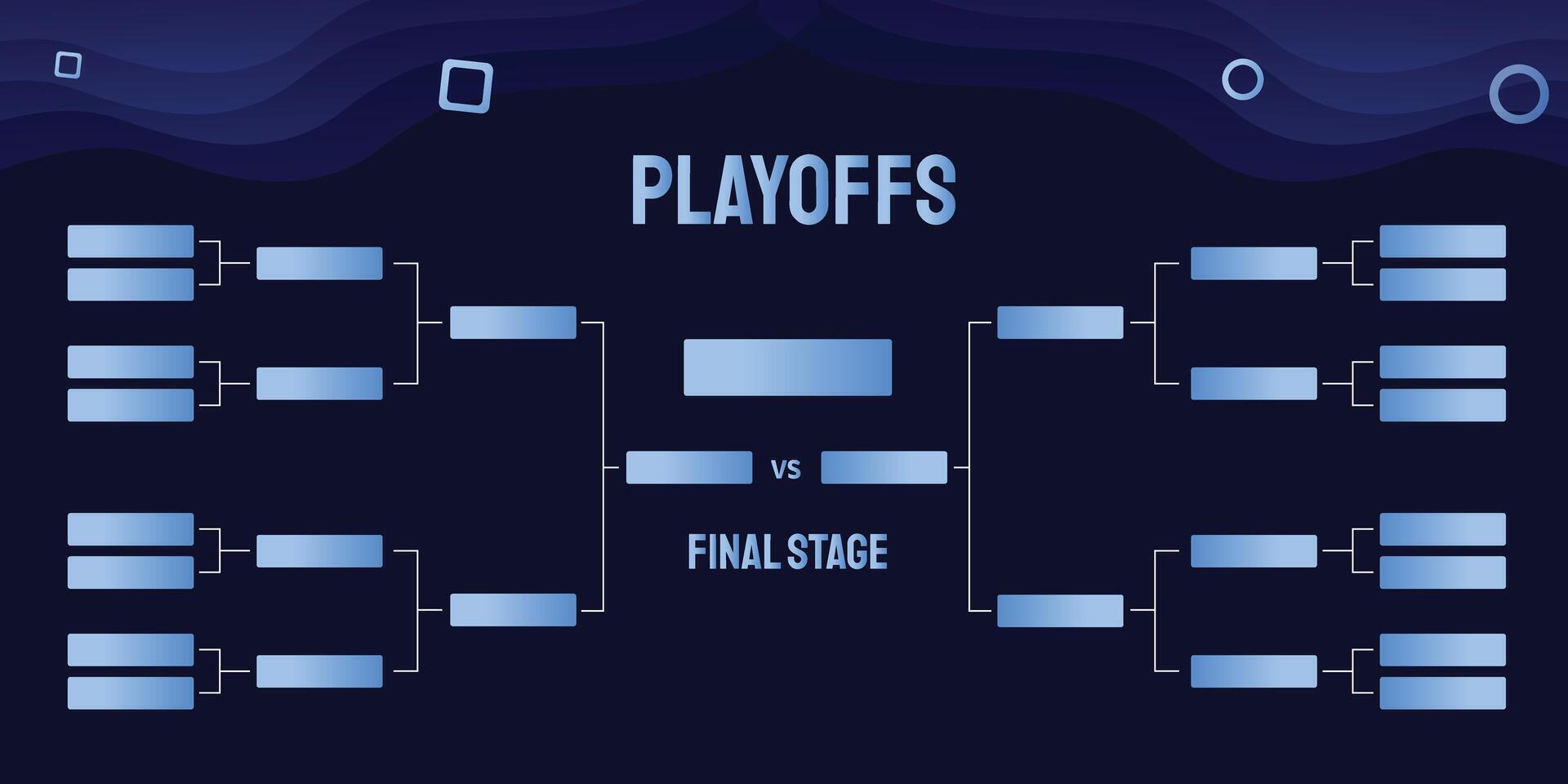 tournament tree diagram for sports and gaming competition, tournament bracket with blue gradient color vector