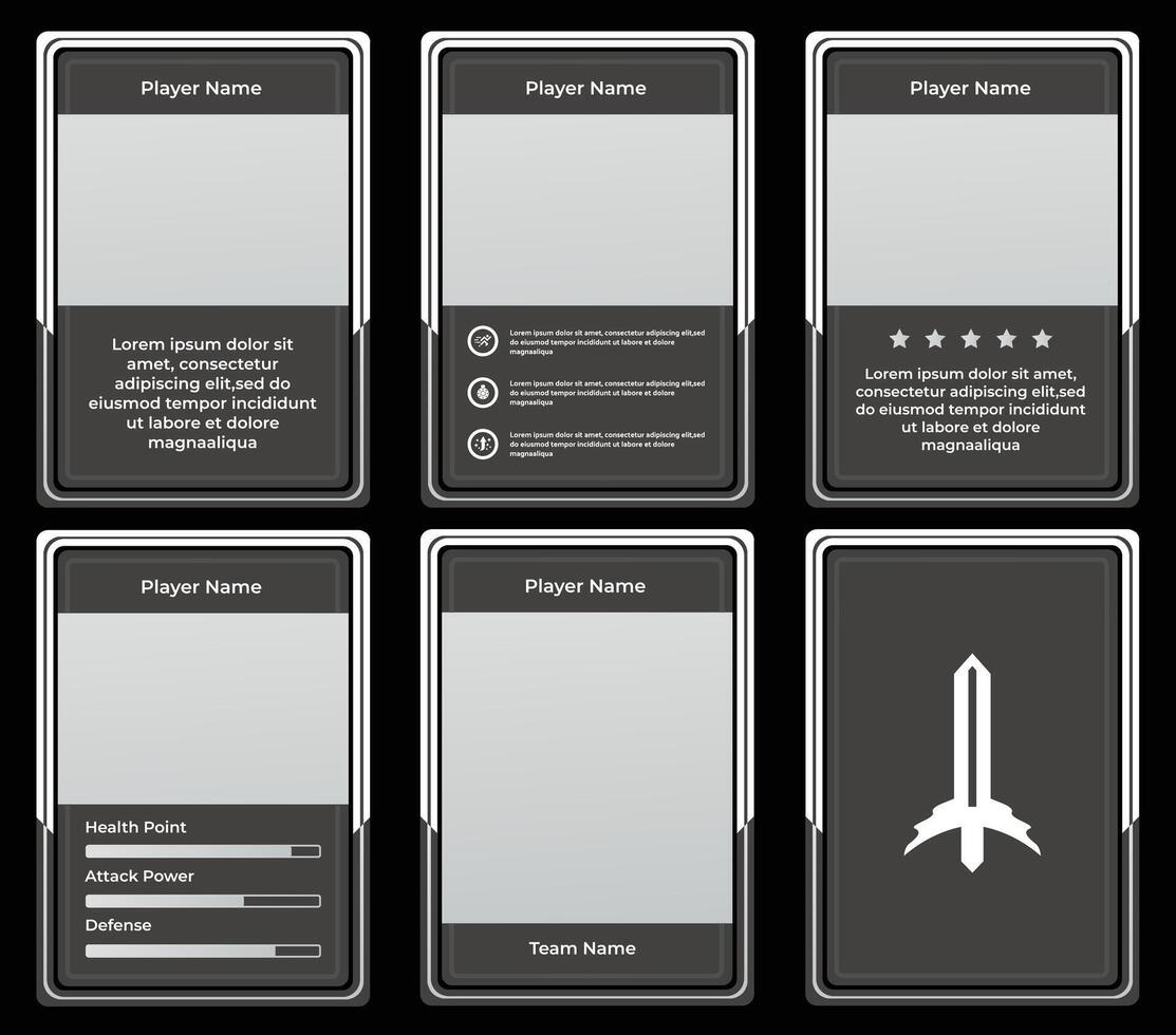 game card border template with classic special forces theme and gray and white colors. for trading cards, cards in games vector