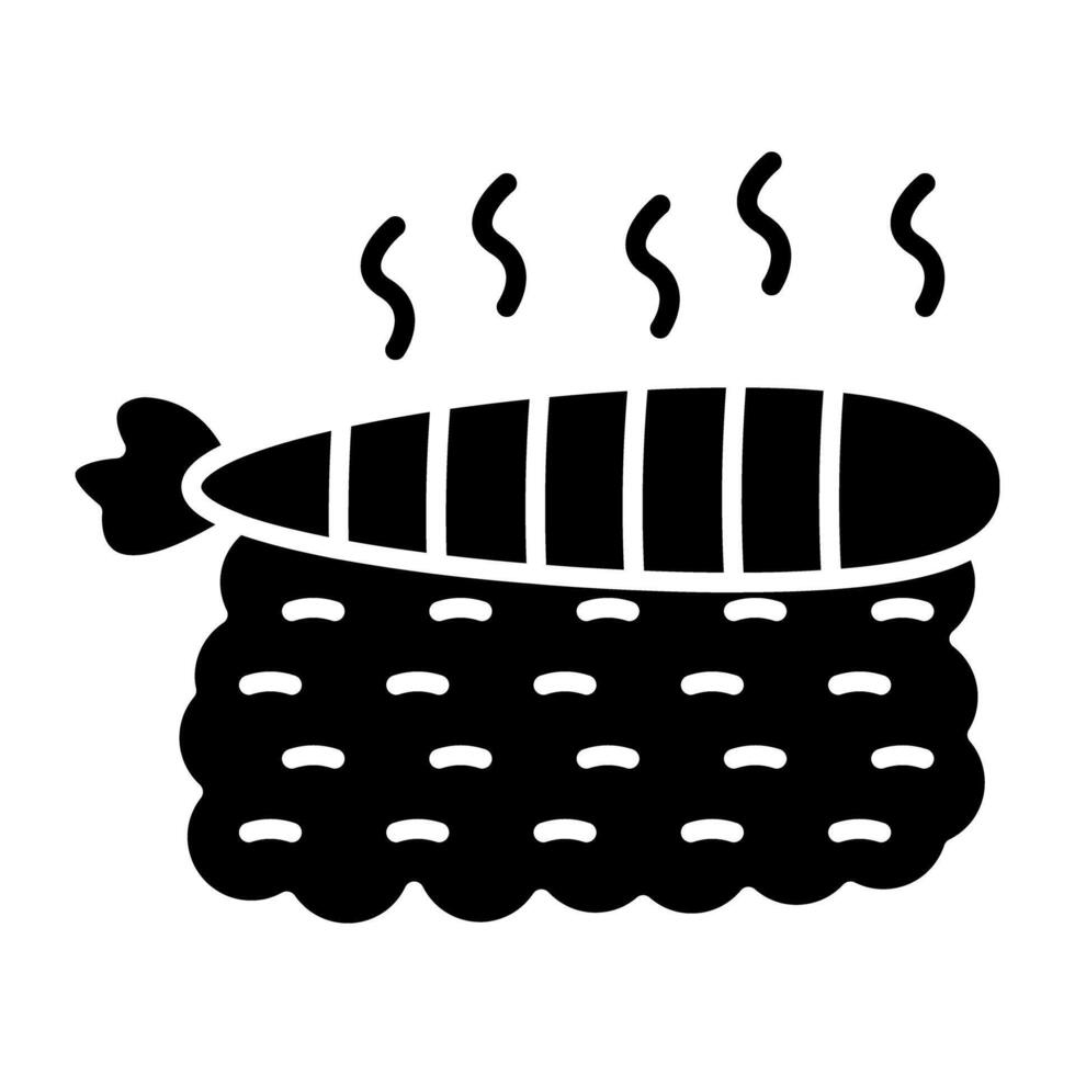 Creative design icon of ebi sushi vector
