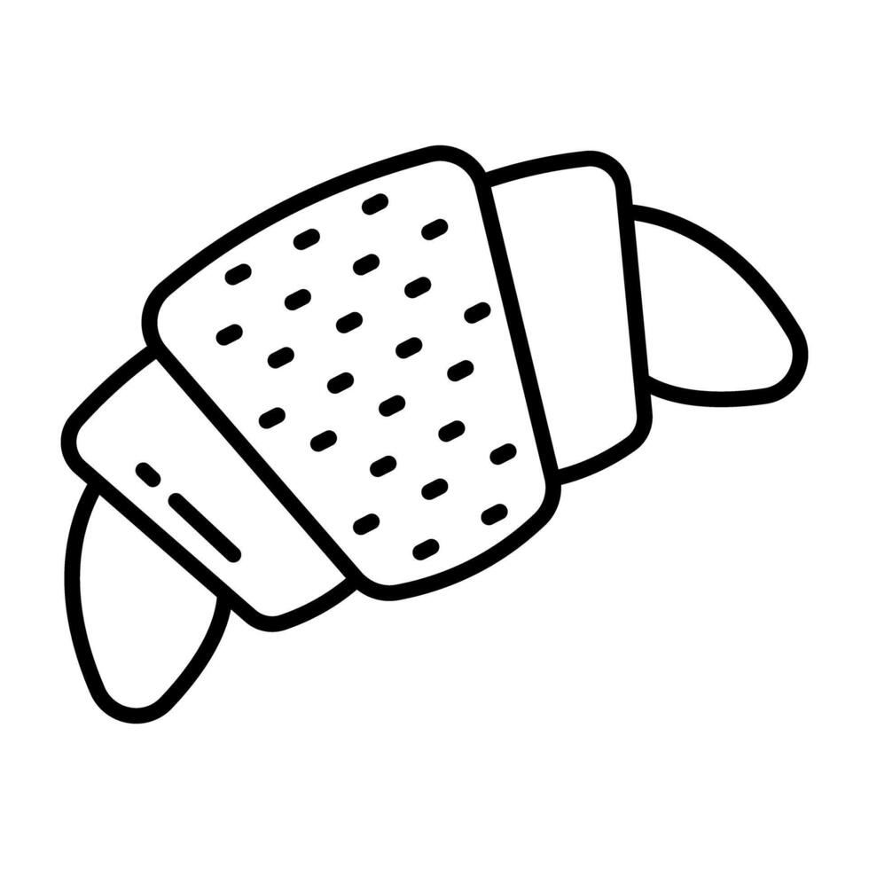 Bakery food icon, Line design of croissant vector