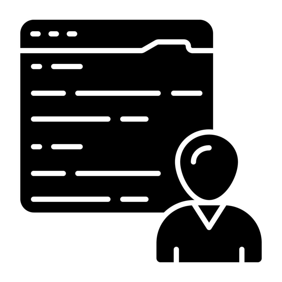 Editable design icon of web user vector