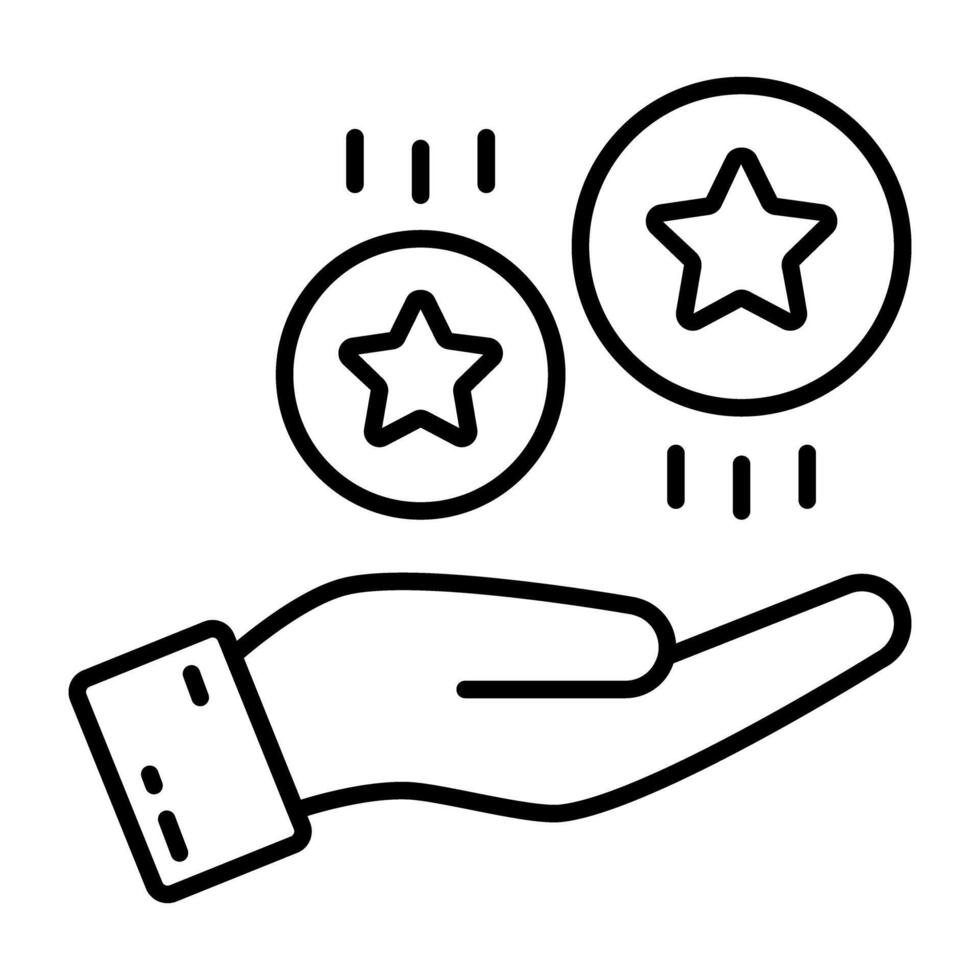 Bonus stars icon in linear vector