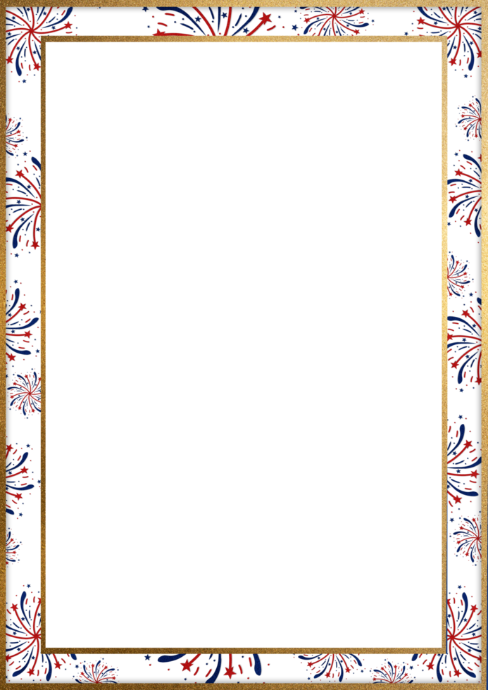 A Transparent and red blue frame fireworks on it png