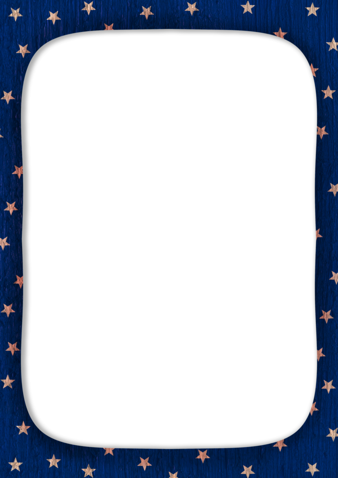 a Transparent patriotic square frame with stars on it png