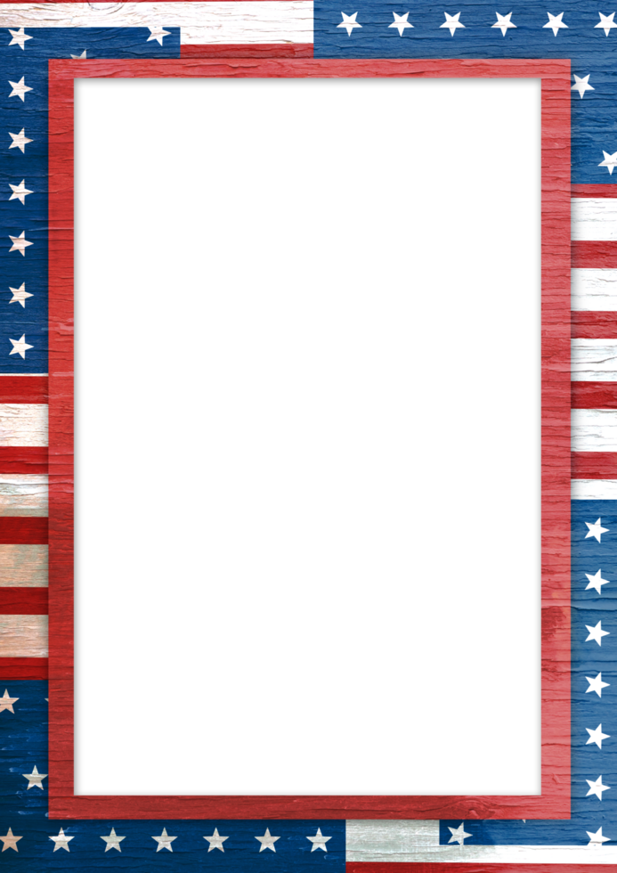 An american flag background with a transparent frame png