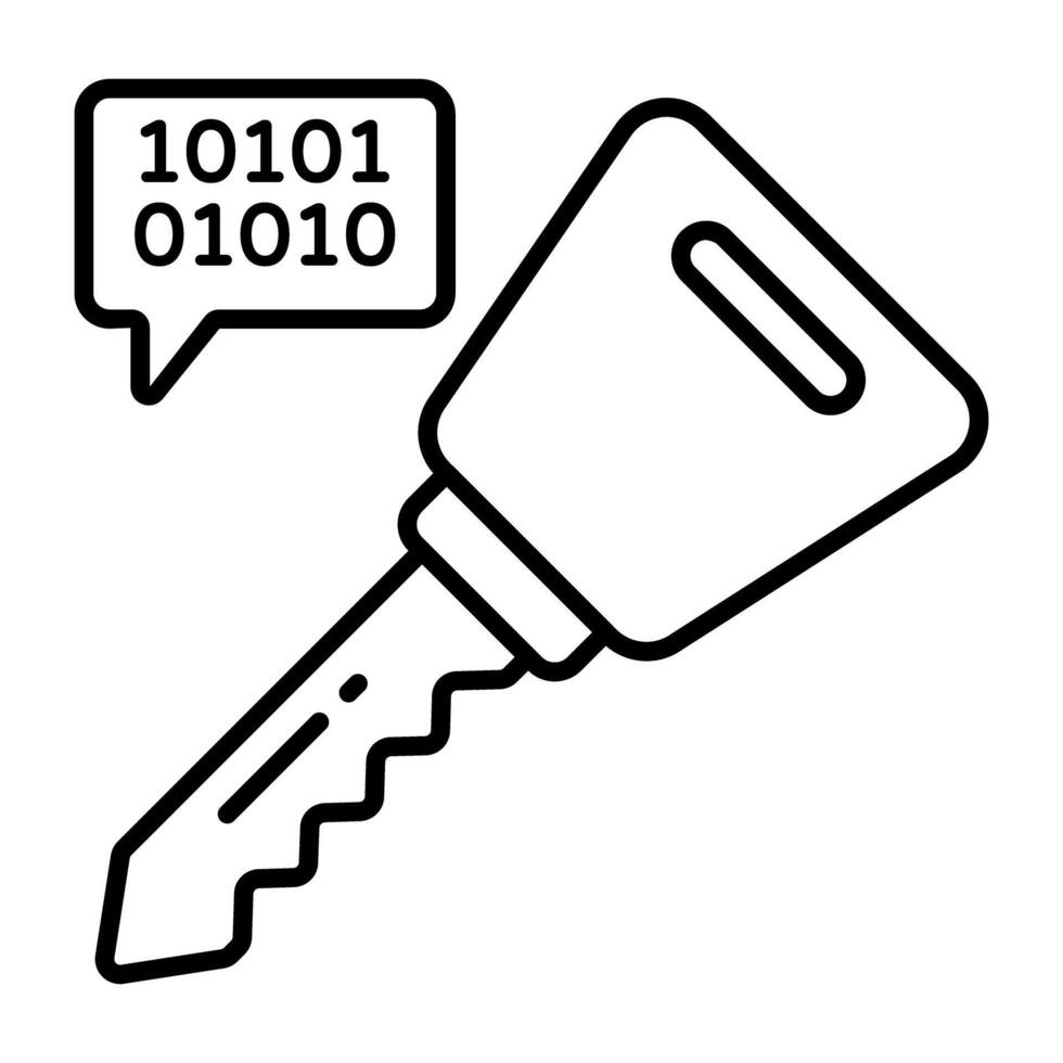 Conceptual line design icon of secure binary chat vector