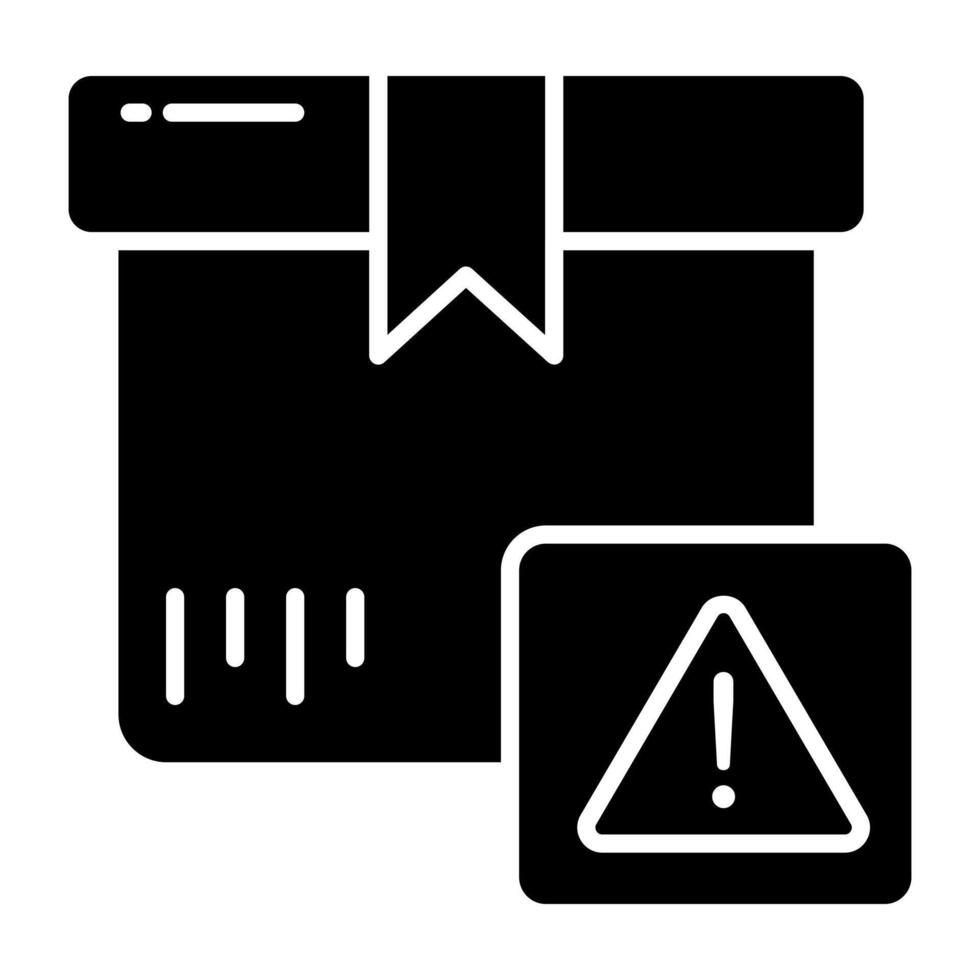 Carton with alert sign, of parcel error vector