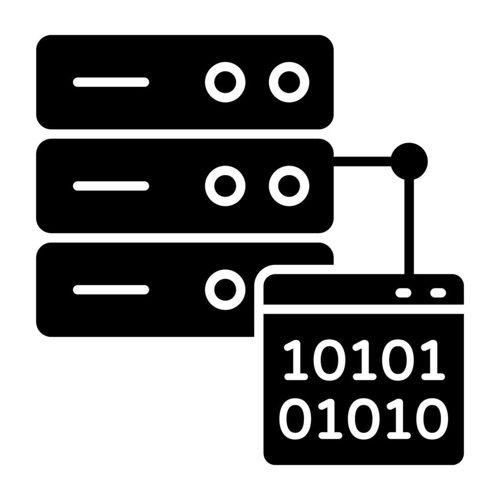 An icon design of server binary data vector