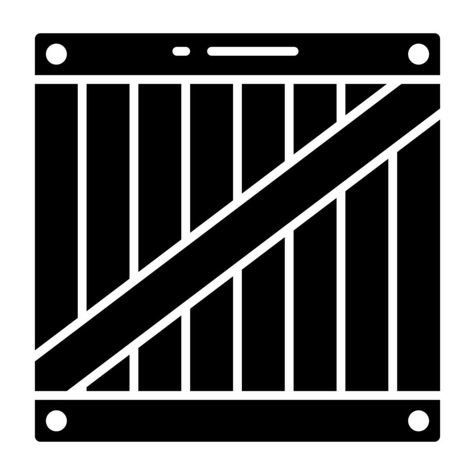 A unique icon of wooden box vector