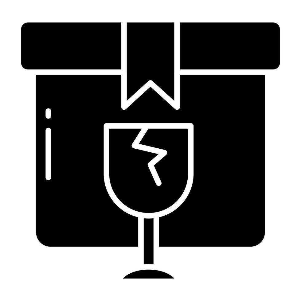 Modern icon of fragile parcel vector