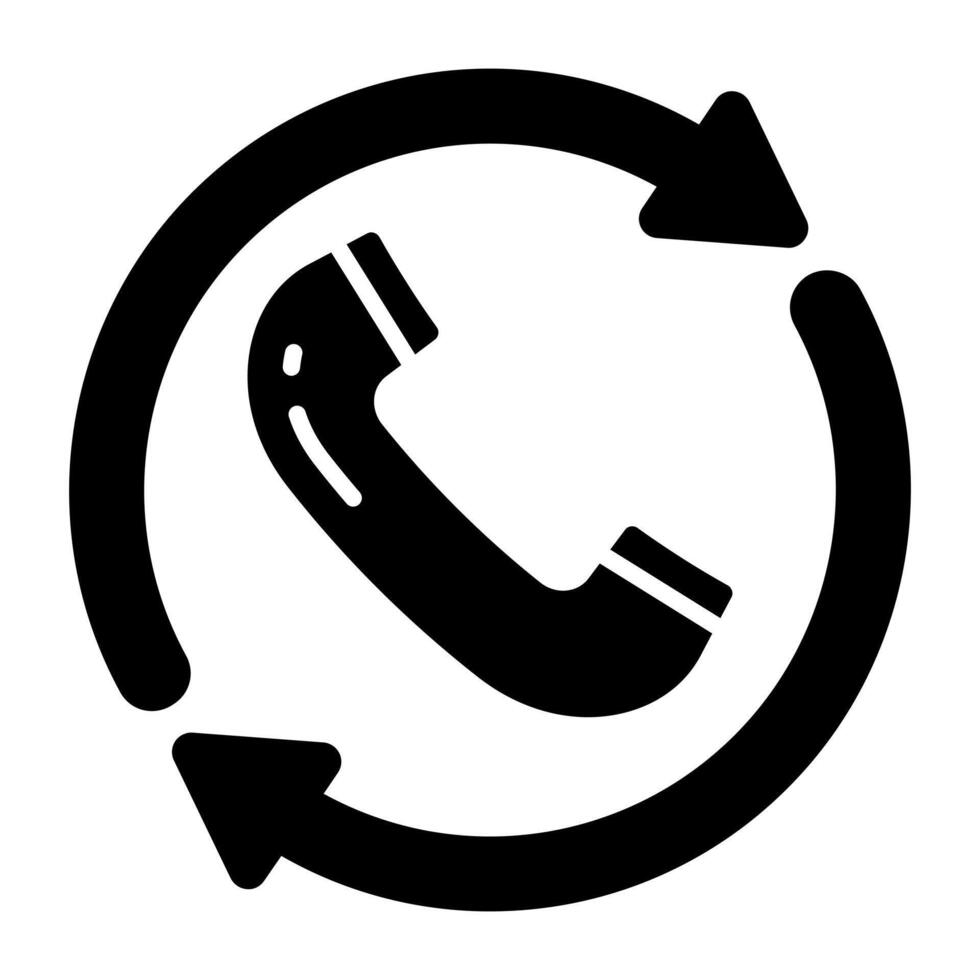 Conceptual solid design icon of recall vector