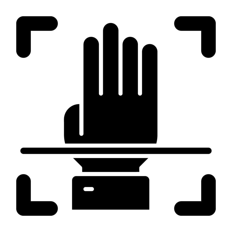 A premium download icon of hand scan vector