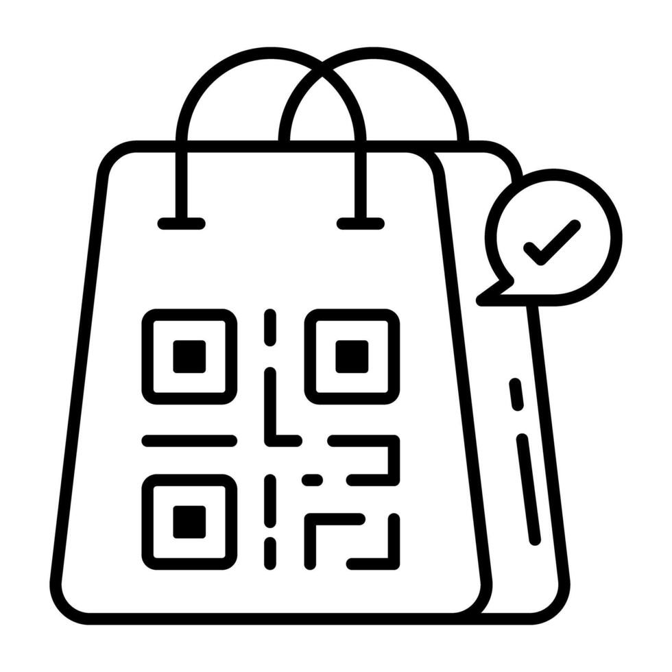 A linear icon of barcode scan vector